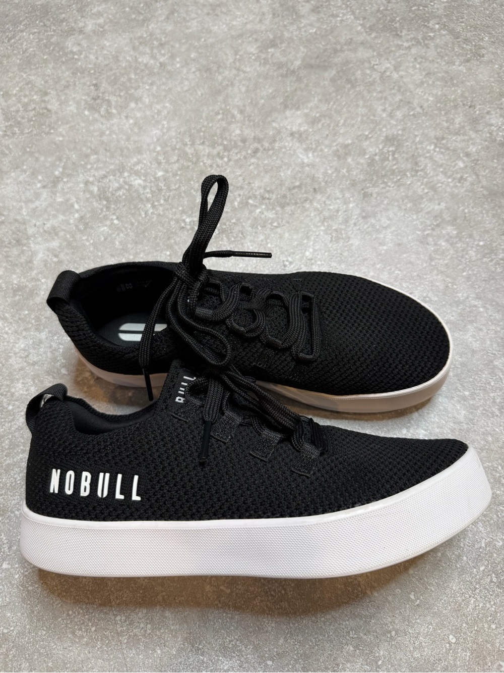 Nobull Rec Knit Sneaker in black and white size women’s 9.5